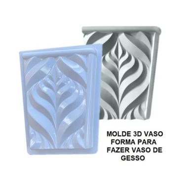 Imagem de Forma 3d Mini Vaso Folha 24x20x14cm abs 1,5mm Molde para gesso 3d IN63