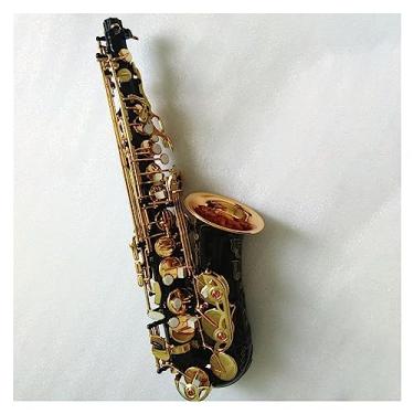 Imagem de Saxofone Profissional Preto Dourado Alto Eb Tune Saxofone E Flat Sax Com Capa de Palhetas Bocal