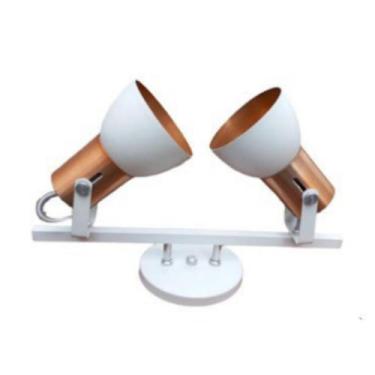 Imagem de Spot 2 Lampadas Trilho Branco Cobre Luminária - Bronzil