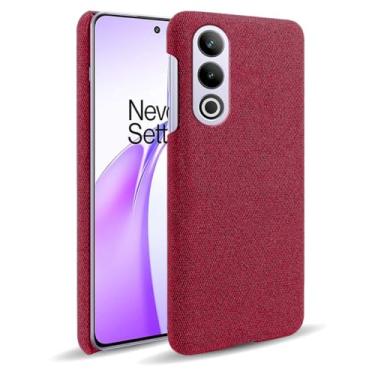Imagem de Capa para Oneplus ACE 3V,Capa desenhada em lona,Case Protetora Ultrafina com Empunhadura Macia,Design em Tecido Antichoque e Antiarranhões-Red