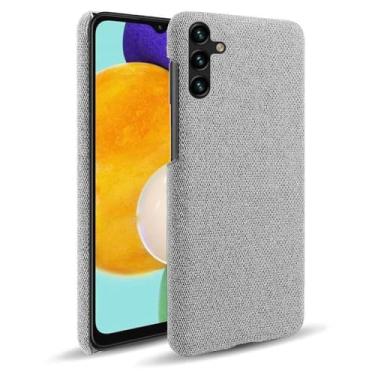 Imagem de Capa para Samsung Galaxy A13 5G,Capa desenhada em lona,Case Protetora Ultrafina com Empunhadura Macia,Design em Tecido Antichoque e Antiarranhões-Light gray