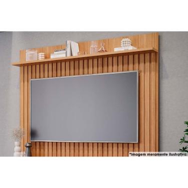 Imagem de Painel Home p/TV até 70 Pol Trend 100% mdf Ripado c/ Prateleira 180x135cm Nature - Permóbili