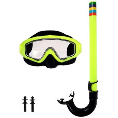 Imagem de Kit Snorkel Máscara Inicante Caribe Ajustável Bordas Arredondadas Bel,