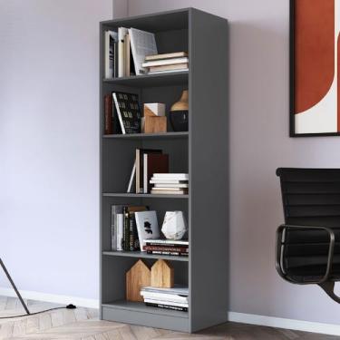 Imagem de Estante para Livros Palermo 4 Prateleiras Cinza - Irm Móveis, Cinza, M