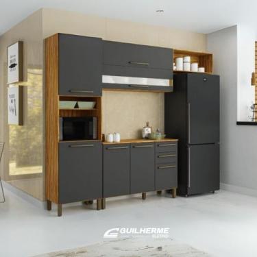 Imagem de Armario de Parede c/ Balcão Cozinha Completa 7 Portas 2 Gavetas Armári
