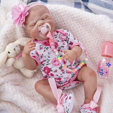 Imagem de Brastoy Bebê Reborn Boneca Silicone Menina Chorona Pintado 48cm Coelho Original