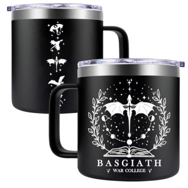 Imagem de Fufendio Caneca engraçada Fourth Wing 400 g, mercadoria de presente da quarta asa, presentes inspirados para amantes de livros de fantasia, mercadoria de dragão de livros da 4ª asa