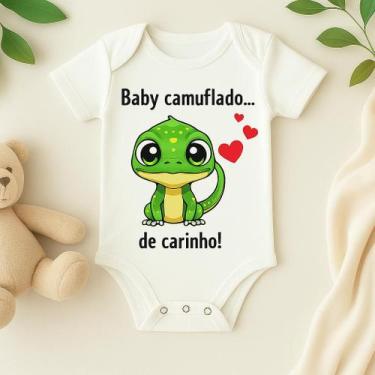 Imagem de Body Personalizado Bebê Camuflado de Carinho - Baby da Moda, P (0 a 4 