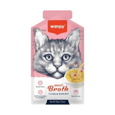 Imagem de Petisco para gato wanpy sopa sabor atum e camarao 50g