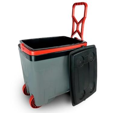 Imagem de Caixa Térmica Cooler 34Lt 46 Latas Com Rodas Reforçada Grande Praia Piscina Camping Bolsa