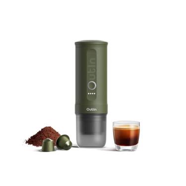 Imagem de OutIn Nano Cafeteira Elétrica Portátil,Cafeteira de cápsulas &moído,cafeteira para carro com aquecimento automático com USB-C,com café moído e cápsula NS para trailers, caminhadas, escritório.