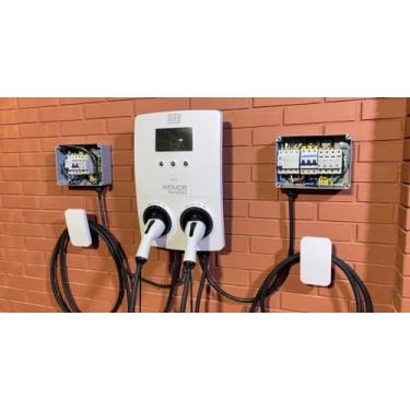 Imagem de Quadro de Proteção para Carregador de Carro Elétrico 7kW Montado | Disjuntor 40A, DPS, IDR, Medidor de Consumo, Caixa Sobrepor | Suporte via WhatsApp
