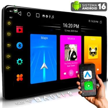 Imagem de Multimídia 9 Pol Quadcore 2gb 2 Din Android Auto Carplay - H-tech