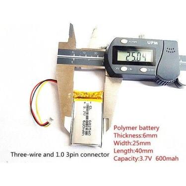 Imagem de Bateria 600 Mah Com Plugue 3,7v  25mm X 40mm X 6 - bgb