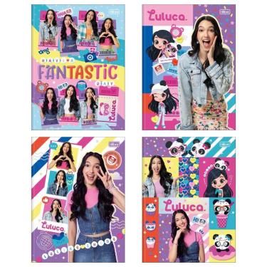 Imagem de Kit C- 4 Caderno Universitário Luluca Tilibra Capa Dura Brochura - 80 Folhas