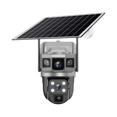 Imagem de Câmera IP Solar De Lente Dupla De 12MP Wifi 6K Webcam Externa Visão No