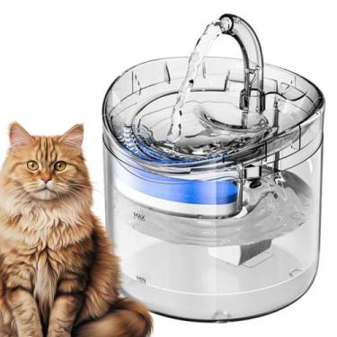 Imagem de Fonte Agua Bebedouro Gato Cachorro Pet 2 Litros Usb Silencioso Transpa