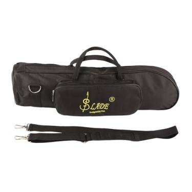 Imagem de Shipenophy Trompete Bolsa de Trompete Nylon Instrumento Musical Acessórios de Estojo Com Zíper Duplo e Interior Macio para Confortável Carregando Preto