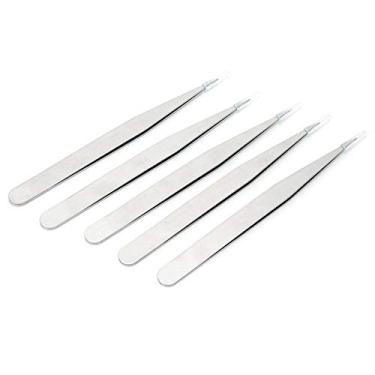 Imagem de Okjhfd 5pcs/set aloy aço antimagnético de alta precisão Tweezers Relógio Ferramenta de reparo Ferramenta Profissional Set Tweezer de aço inoxidável Profissional Conjunto
