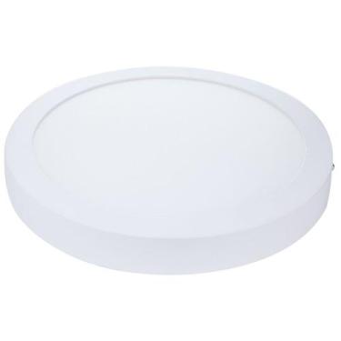 Imagem de Plafon de led redondo sobrepor 18w 3000k branco quente bivolt  galaxy