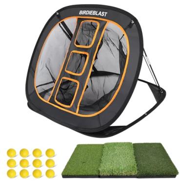 Imagem de BIRDIEBLAST Rede De Chipping Golfe Com Tapete Rebatidas Grama Tripla, Prática Swing Para Precisão Em Ambientes Internos/Externos/Quintais E Treinamento Alvo
