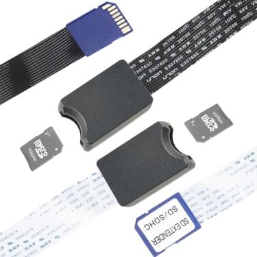 Imagem de DKARDU 2 cabos de extensão de cartão micro SD para micro SD adaptador de leitor de cabo extensor FPC plano macio 46 ~ 48 cm preto e branco leitor de cartão externo SD para carro