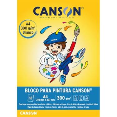 Imagem de Bloco pintura branco A4 300g com 12 folhas Canson