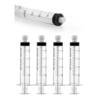 Imagem de Seringas de 20 ml Luer Lock sem agulha, estéreis, pacote com 50 - gina