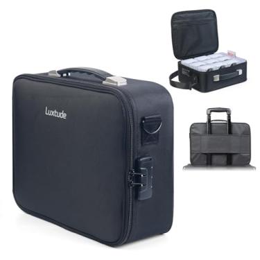 Imagem de Luxtude Trading Card Storage Box with Adjustable Dividers, Graded Card Storage Box w/Combination Lock, Baseball Sports Cards Storage Case for PSA/BGS/SGC/Toploaders, MTG Commander Deck for TCG etc.