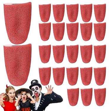 Imagem de 25 peças língua falsa horrível língua adereço truques língua brinquedo de Halloween TPR realista elástico horrível língua falsa adereço de Halloween para truques de mágica