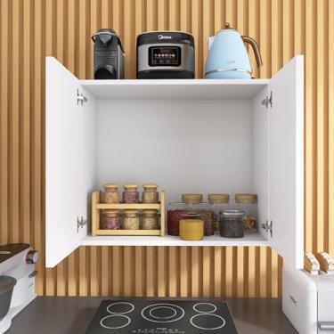 Imagem de Armário Modular de Parede Branco, 3 Prateleiras, Organizador de Cosméticos e Especiarias, 60 cm (Preto)