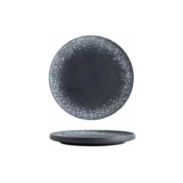 Imagem de Prato de comida ocidental simples de cerâmica retrô estilo japonês doméstico disco comercial de cerâmica grossa - prato de pizza de 25,4 cm - pôr do sol neve