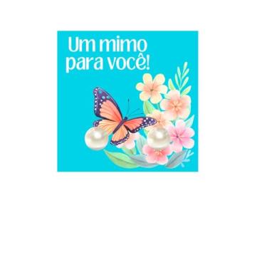 Imagem de Kit 15 Pares de Brincos de Pérola Sintética, Tarracha em Aço Inoxidável, Tag Borboleta 'Um Mimo para Você'