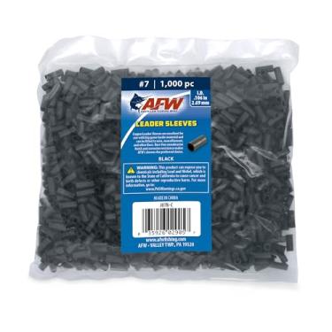 Imagem de American Fishing Wire mangas de crimpagem de barril único, cor preta, tamanho 7, diâmetro interno de 2,5 cm, 1000 peças