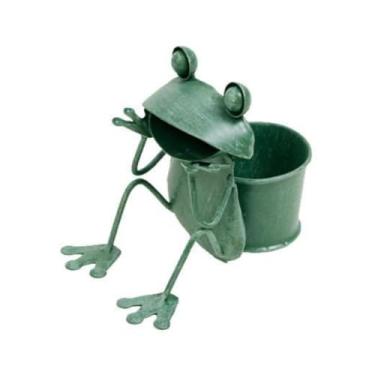 Imagem de SÖPÖSÖPÖ Metal Frog Garden Decor Back Planter Style – 1 Piece x 10cm Set Maid in Japan Cute Amulet Japanese Style Souvenir Gift
