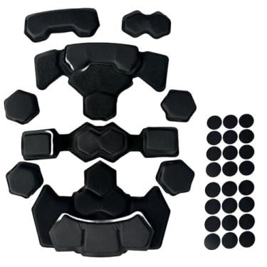 Imagem de Pastilhas táticas para capacete, airsoft para uso externo, almofada interna de espuma de memória, kit de enchimento de capacete, compatível com Fast/Mich/ACH/USMC/PASGT/EX (4G preto)
