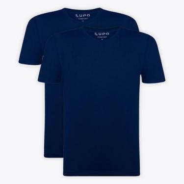 Imagem de Kit 2 Camisetas Básicas Lupo Micromodal Sem Costura 75044, Azul marinh