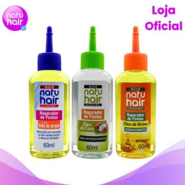 Imagem de Kit Reparador De Pontas: Tradicional + Óleo de Coco + Óleo Rícino - Na