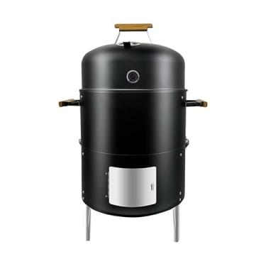 Imagem de Joyagrill Termômetro embutido para churrasqueira de 43 cm, saída de ar e portas de acesso, churrasqueira defumadora de carne multicamadas