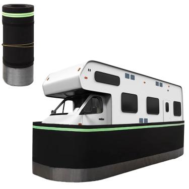 Imagem de Esamploe Material para trailer, rodapé de casa móvel com malha de ferro inferior, painéis de rodapé para casa móvel de 200 x 7 m, rodapé para exterior de casa móvel, rodapé de trailer para jardim ao