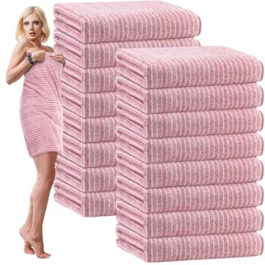 Imagem de SmoothNovelty Pacote com 16 toalhas de banho de microfibra a granel 79 x 152 cm toalha de banho tamanho grande altamente absorvente extra grande secagem macia para chuveiro, verão, praia, salão de