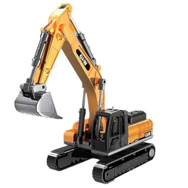 Imagem de Carrinho de Brinquedo Maquina Escavadeira Escala 1:64 Cabine 360° com Esteira e Pá de Metal