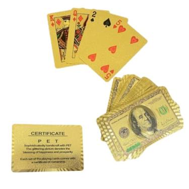 Imagem de Baralho Dourado Impermeável, Flexível e Resistente a Rasgos – Premium com Cores Vibrantes – Jogo de Cartas de Luxo para Presentes e Colecionadores Poker Truco