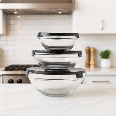 Imagem de Conjunto de Potes de Vidro para Cozinha 3 Peças – Armazenamento de Alimentos, Temperos e Condimentos, Tampas Herméticas, Organização Prática e Elegante, 200ml 400ml 550ml