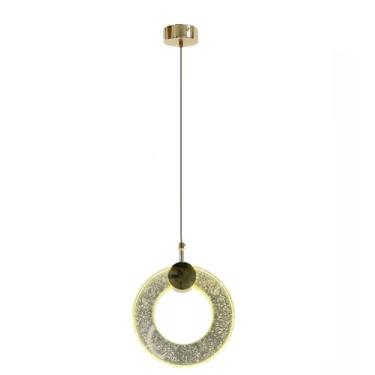 Imagem de Pendente Lustre Cabeceira Anel Aro Luxo 7w Bivolt 3000k - Bela Home