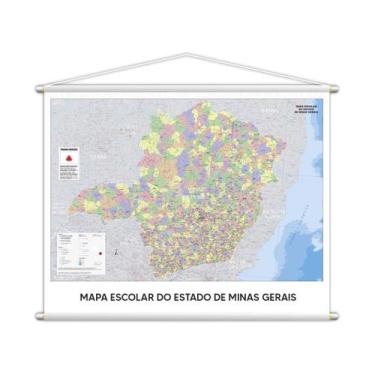Imagem de Banner Mapa Escolar Do Estado De Minas Gerais 100X80Cm - Plimshop