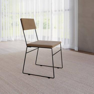 Imagem de Cadeira de Jantar Málaga Assento Veludo Marrom