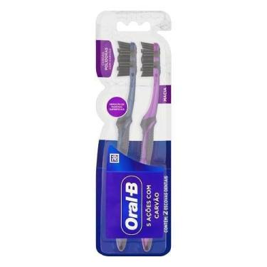 Imagem de Escova Dental Oral B Complete Charcoal 5 Ações Carvão 2 Un