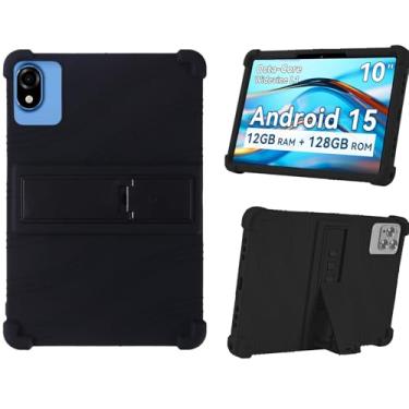 Imagem de Capa de silicone para Callsky-Tab 10,1 polegadas Android tablet, capa adequada para crianças para Callsky 25.7 cm suporte ajustável (preto)