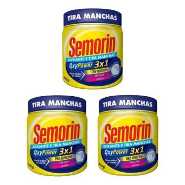 Imagem de Semorin Tira Manchas Pó Roupas Coloridas Oxy Power 3un 400g